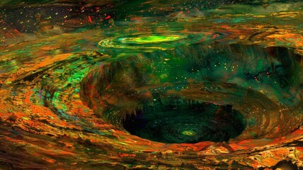 Abstract Cosmic Swirl with Vibrant Colors and Ethereal Feeling, Artistic Background