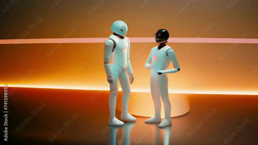 Aufkleber full-length futuristic android robot. plain background. concept: animation of modern technologies an