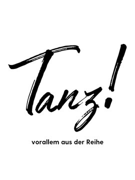 Illustration für den Text TANZ auf transparentem Hintergrund	