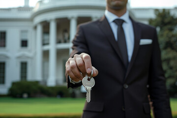 The keys to the white house concept, American  presidential election - obrazy, fototapety, plakaty