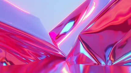Abstract Vibrant Holographic Foil Background with Vivid Pink and Blue Colors