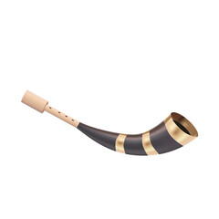 Assamese pepa isolated on white background or transparent png. or buffalo hornpipe musical instrument of assam used in happy bihu background
