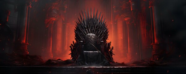 Medieval fantasy world concept features ancient iron throne for added intrigue. Concept Medieval Fantasy, Iron Throne, Ancient World, Intrigue, Throne Room