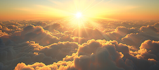 the sun shines above the clouds stock photo in the st
