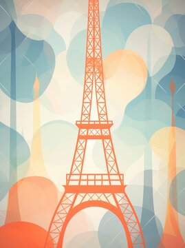 A detailed painting of the iconic Eiffel Tower in Paris, capturing the architectural beauty and grandeur of this famous landmark.
