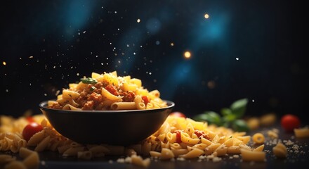 Food Pasta on a dark background