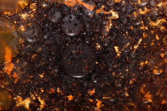 Heated oil texture with bubbles.