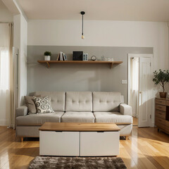 modern living room interior design with white sofa