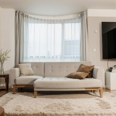 modern living room interior design with white sofa