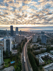 Obraz premium Highrise Buildings in Moder City. Coquitlam, Vancouver, BC, Canada.