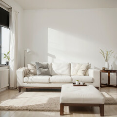 modern living room interior design with white sofa