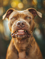 Angry Pit bull Dog - obrazy, fototapety, plakaty
