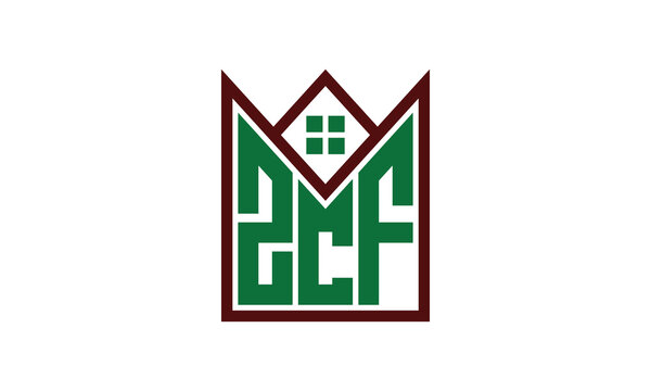 ZCF initial letter real estate builders logo design vector. construction ,housing, home marker, property, building, apartment, flat, compartment, business, corporate, house rent, rental, commercial