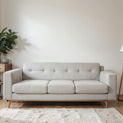 modern living room interior design with white sofa