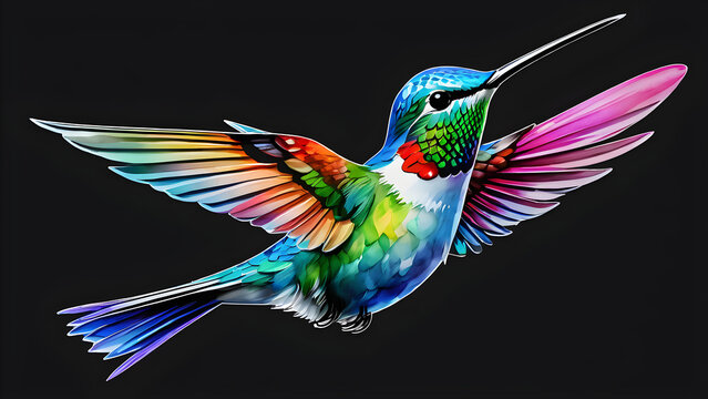hummingbird clipart on black background