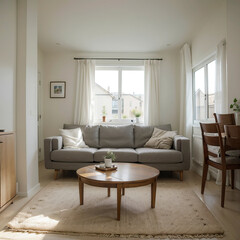 modern living room interior design with white sofa