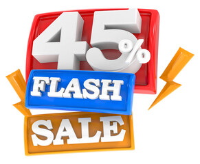 45 Percent Flash Sale 3d render