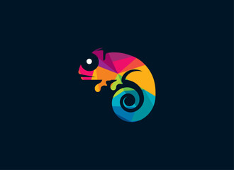 Chameleon Colorful Logo Design Vector.ai
