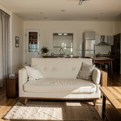 modern living room interior design with white sofa