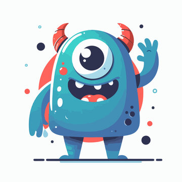 hands up cartoon monster character alien