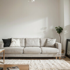 modern living room interior design with white sofa