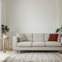 modern living room interior design with white sofa