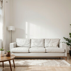 modern living room interior design with white sofa