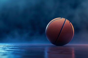 Fototapeta premium Close up basketball ball, sport theme suitable for greeting card, header, website, flyers preparation for Championship Game