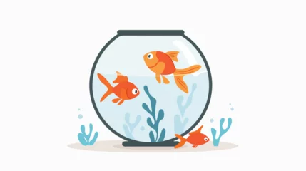 Fotobehang Goldfish Bowl vector flat minimalistic isolated i © visual