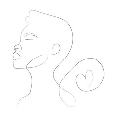 Woman face line drawing