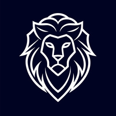 Lion head logo icon, lion face vector Illustration, on a isolated background