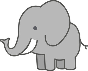 Cartoon elephant - cute character for children. Vector illustration in cartoon style.