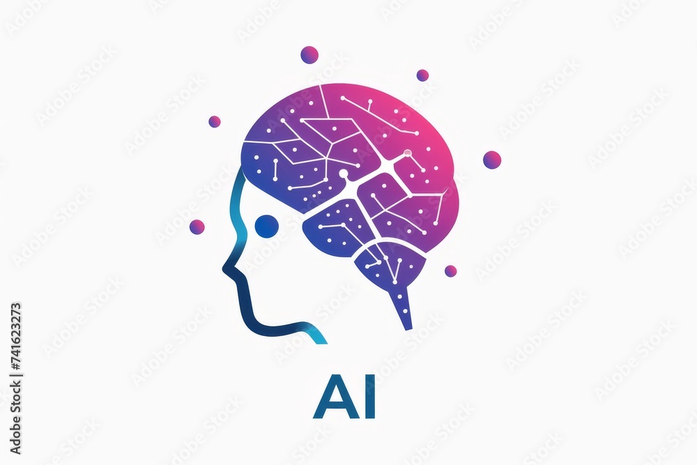 Poster ai brain chip it security. artificial intelligence ai recommendation system mind multiple intelligen