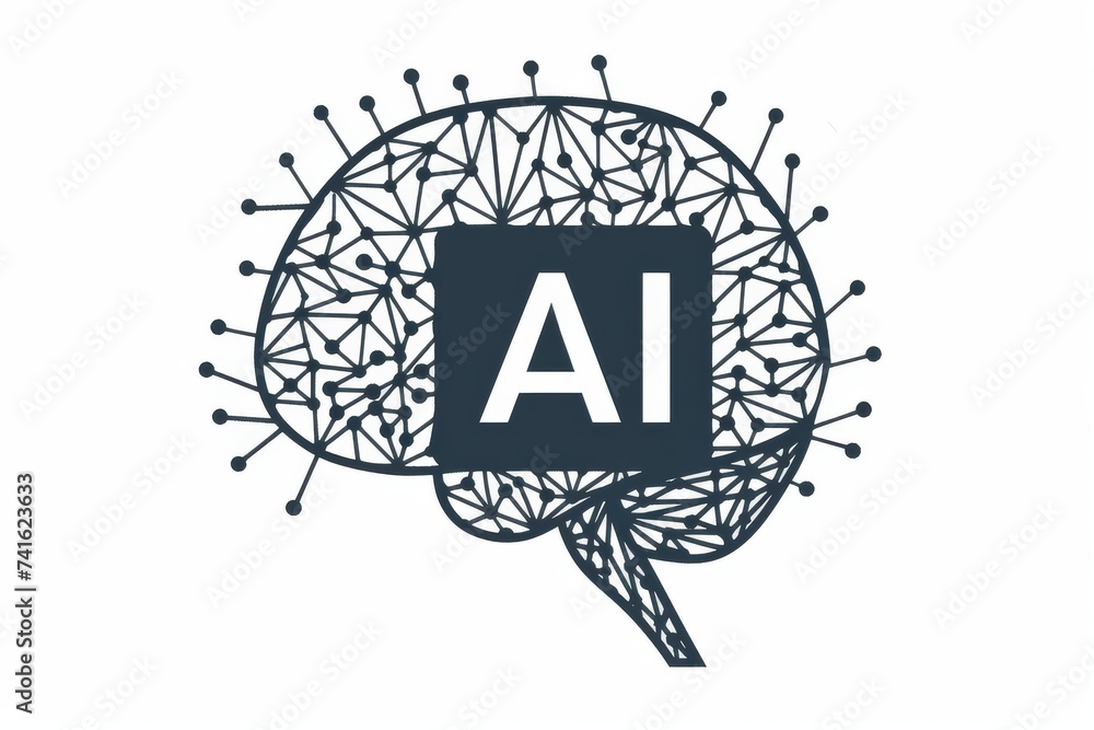 Aufkleber ai brain chip pipelined processor. artificial intelligence attention training mind wireless communic