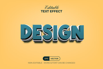 Design Text Effect 3D Soft Style. Editable Text Effect Vector Template.