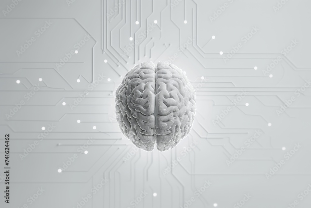 Poster ai brain chip association rule learning. artificial intelligence automation mind cognitive architect