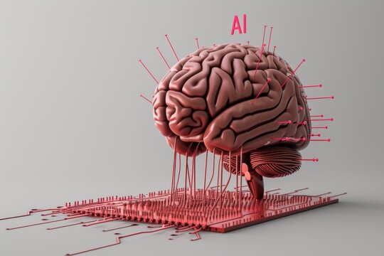 AI Brain Chip neurotransmitter receptors. Artificial Intelligence mental strength mind dynamic synapses axon. Semiconductor brain computer interface privacy circuit board cck