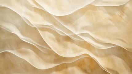 Obraz premium Textured Elegance: Creamy Waves of Silk Fabric Undulating in a Smooth, Abstract Pattern background