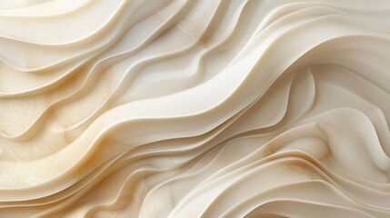 Textured Elegance: Creamy Waves of Silk Fabric Undulating in a Smooth, Abstract Pattern background