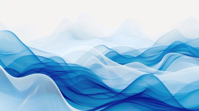 Oceanic Digital Dreams: Dynamic Blue Waves Rendered in a Vibrant, High-Tech Abstract Visualization background