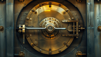 Closed Bank Vault Door - wide format