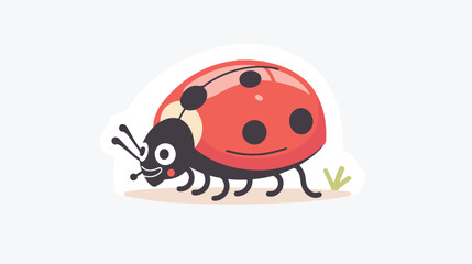 Ladybug icon. Lady bug ladybird insect. Cute cart