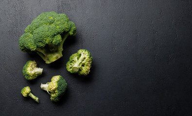 Fresh broccoli head with vibrant green color