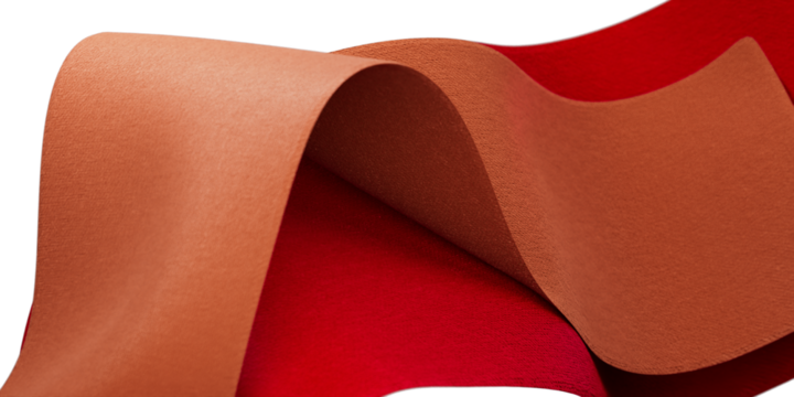 beige red tone Paper background with depth of field in transparent background