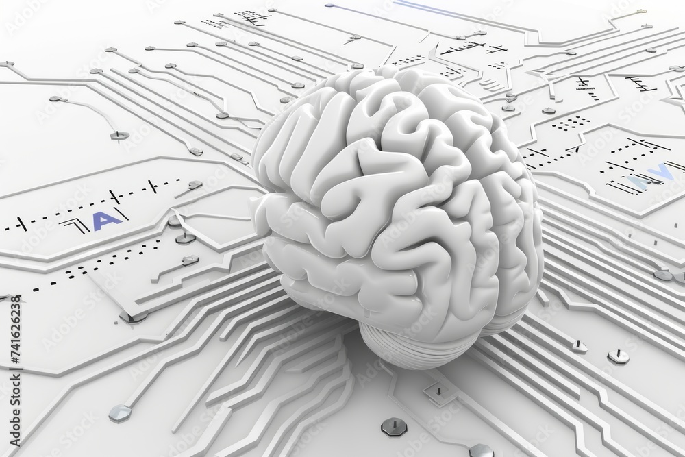 Aufkleber ai brain chip cns. artificial intelligence general intelligence mind personal health records axon. s