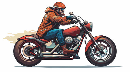 Fototapeta na wymiar Man riding Motor bike isolated vector style with