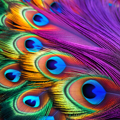 Obraz premium colored peacock feathers