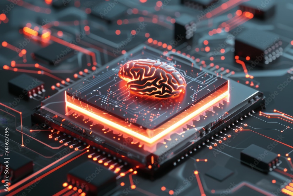 Poster ai brain chip resilience. artificial intelligence neurotechnology efficiency mind insulated gate bip