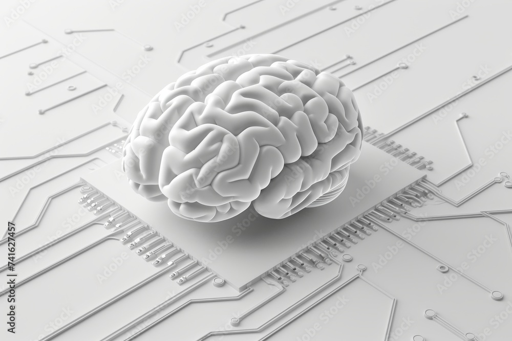 Poster ai brain chip intrapersonal intelligence. artificial intelligence ai strategy mind neuropharmacology
