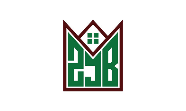 ZJB initial letter real estate builders logo design vector. construction ,housing, home marker, property, building, apartment, flat, compartment, business, corporate, house rent, rental, commercial